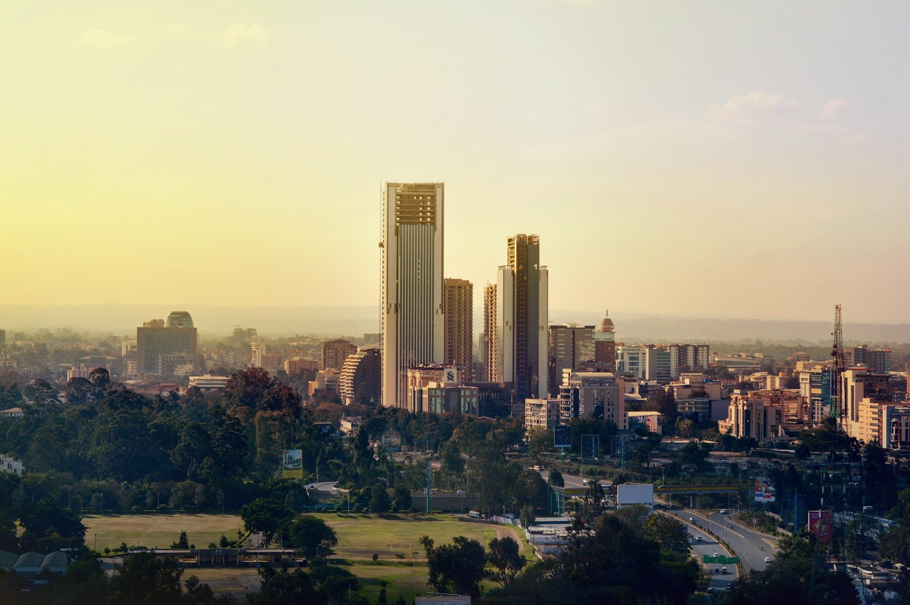 Nairobi skyline at golden hour — Element Noir Realty